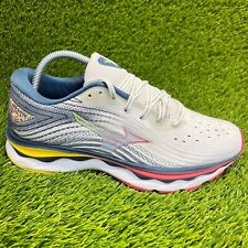 Tênis de corrida esportivo Mizuno Wave Sky 6 feminino tamanho 9.5 branco azul, usado comprar usado  Enviando para Brazil