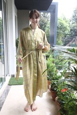 Usado, Kimono Lungo In Seta Verde Per Donna Robe Kimono Gown PS KMO5126 comprar usado  Enviando para Brazil