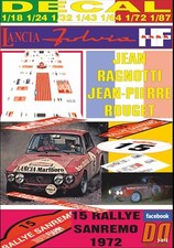 DECAL LANCIA FULVIA HF JEAN RAGNOTTI RALLYE SANREMO 1972 DnF (02) comprar usado  Enviando para Brazil