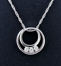Pingente de diamante De Beers Forevermark 3 ouro branco 14K 1,82G corrente 10K 20” 1,64G comprar usado  Enviando para Brazil