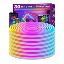 AILBTON 30m/100Ft LED Neon Seillichter, Steuerung mit App/Fernbedienung, comprar usado  Enviando para Brazil