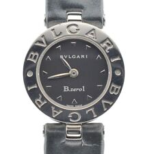 Relógio feminino BVLGARI B.zero1 BZ22S SS/couro mostrador preto quartzo J#137082 comprar usado  Enviando para Brazil