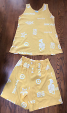 Shorts e top BOCA RATON NOVO ANTIGO STK BEACH RESORT WEAR CHANTILLY amarelo peixe G comprar usado  Enviando para Brazil