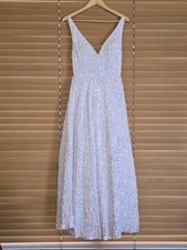 Vestido Para Mujer Lentejuelas Blanco Formal Talla 6 Arco Iris Boda Ocasión Especial segunda mano  Embacar hacia Mexico