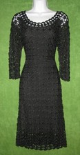 Vestido social suéter de crochê preto metálico INC International Concepts XL16 US$ 160 comprar usado  Enviando para Brazil