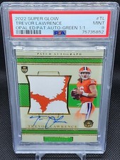 2021 Trevor Lawrence RC Auto Super Glow Opal Edition Patch Verde 1/1 PSA 9 comprar usado  Enviando para Brazil
