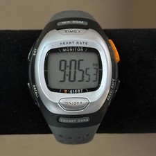 Relógio esportivo digital Timex monitor de frequência cardíaca Indiglo preto cinza prata 38 mm, usado comprar usado  Enviando para Brazil
