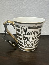 Canecas de café de porcelana dourada e branca Bebe “Mama Knows Best” comprar usado  Enviando para Brazil