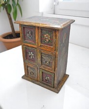 Mini cômoda de madeira vintage armazenamento de joias original antiga pintada à mão comprar usado  Enviando para Brazil