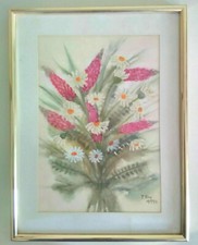 Handgemaltes blumenbild blumen gebraucht kaufen  Grabfeld