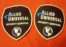 Lote de 2 parches de uniforme bordados de seguridad universal Allied segunda mano  Embacar hacia Mexico