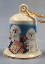 Boneco de sino de porcelana Bichon Frise sino de Natal 108 comprar usado  Enviando para Brazil