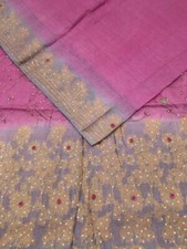 Sari Tussar de Seda Pura 100% Seda Vintage Tela India Reciclada TSS3100 segunda mano  Embacar hacia Mexico