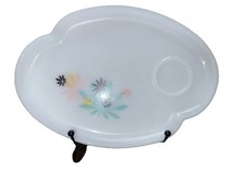 Usado, Prato de lanche Federal Atomic Flower vidro leitoso 10 polegadas conjunto de 6! comprar usado  Enviando para Brazil