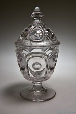 c 1868 LAWRENCE por New England Vidro FLINT INCOLOR 8 7/8" H Açúcar com Capa comprar usado  Enviando para Brazil