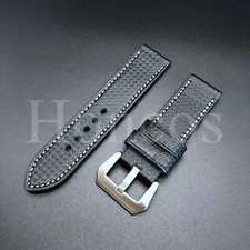 Pulseira de relógio de couro preto/branco fibra de carbono 20 22 mm serve para Seiko SKX comprar usado  Enviando para Brazil