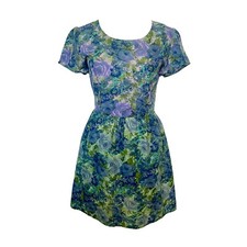 Vestido floral roxo azul novo sem etiquetas | Mimi Chica tamanho pequeno inspirado em retrô Twee Preppy comprar usado  Enviando para Brazil
