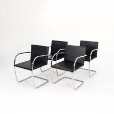 Cadeira 2006 Mies van der Rohe Knoll tubular almofada fina Brno couro preto 4x disponível comprar usado  Enviando para Brazil