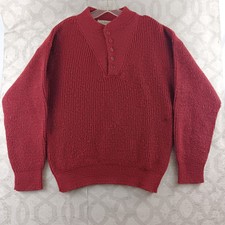 Suéter masculino LL Bean High Trek fio grande vermelho Henley feito nos EUA, usado comprar usado  Enviando para Brazil