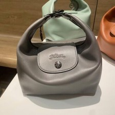 LONGCHAMP Mini Bolsa Tote Bolsa de Ombro 2 Vias Couro Cinza Escuro W18 X H18 x D12cm comprar usado  Enviando para Brazil
