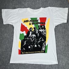 Camiseta masculina vintage década de 1980 Bob Marley And The Wailers M ponto único banda comprar usado  Enviando para Brazil