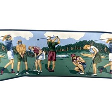 Usado, Papel de parede vintage imperial feminino golfe borda - 17+ jardas comprar usado  Enviando para Brazil