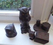 Owl inkwells black for sale  UCKFIELD
