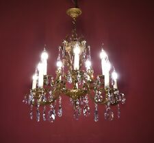 LUSTRE ANTIGO FORMATO CORAÇÃO LÂMPADA DE CRISTAL 10 LUZES FRANCÊS Ø 26" comprar usado  Enviando para Brazil