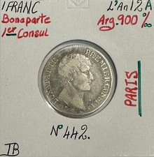 1 FRANC BONAPARTE 1ER CONSUL (L'AN 12A) Pièce de Monnaie en Argent // TB comprar usado  Enviando para Brazil