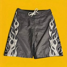 Bermuda de natação masculina vintage Y2K Old Navy W:33 Fire & Flames surf comprar usado  Enviando para Brazil