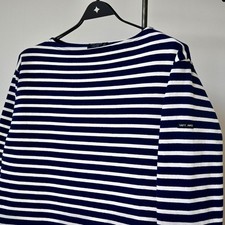 Camisa breton listrada de algodão pesado SAINT JAMES "GUILDO", feita na França, 4 comprar usado  Enviando para Brazil