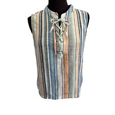 Blusa Dash listrada azul 100% algodão sem mangas, tamanho médio comprar usado  Enviando para Brazil