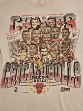 Camiseta de basquete Chicago Bulls 1991 NBA World Champs caricatura vintage pequena comprar usado  Enviando para Brazil