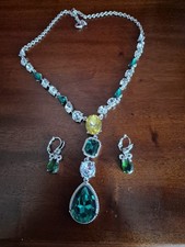 Green crystal jewellery for sale  ASHBY-DE-LA-ZOUCH
