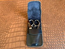 Vintage Kaup Zestaw do manicure 3 sztuki Solingen w czarnym skórzanym etui ~ Niemcy na sprzedaż  PL