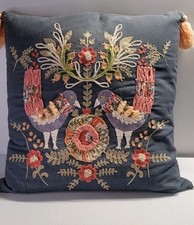 Embroidered pillow birds for sale  Ipswich