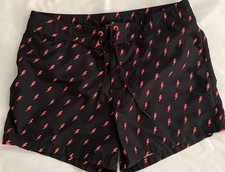 Bermuda de banho Sundek Black Lightning Bolt masculina 30 shorts de prancha forro de maiô comprar usado  Enviando para Brazil