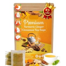 120 saquinhos de chá premium de açafrão, gengibre, mistura de canela, 100% natural 9/26 comprar usado  Enviando para Brazil
