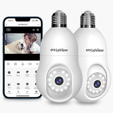 Câmera de segurança LAVIEW 4MP lâmpada 2.4GHz, 360° 2K câmeras de segurança pacote com 2 - BRANCA comprar usado  Enviando para Brazil