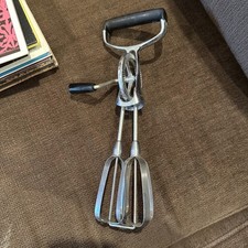 Vintage EKCO Misturador Manual Portátil Aço Inoxidável PESADO Aço Preto Rotativo EUA EUC comprar usado  Enviando para Brazil