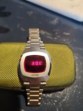 vintage novus led dia/data relógio de pulso de aço inoxidável em bom estado comprar usado  Enviando para Brazil