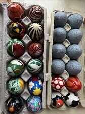 Lote de ovos de madeira de Páscoa pintados à mão caseiros, usado comprar usado  Enviando para Brazil
