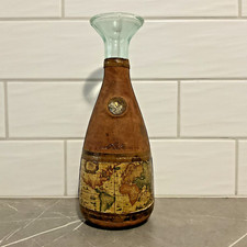 Garrafa Decantadora de Vinho Vintage Couro Encadernada Mapa do Mundo Vidro Verde Marrom Feito à Mão comprar usado  Enviando para Brazil