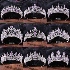 Coroa de tiara de casamento rainha princesa cristal roxo claro 11 estilos para mulheres comprar usado  Enviando para Brazil