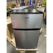 Usado, Mini geladeira Galanz 3,1 pés cúbicos duas portas com freezer aço inoxidável - cinza pequenos amassados comprar usado  Enviando para Brazil