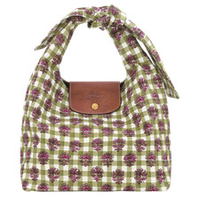 Bolsa de ombro Le Pliage estampa xadrez floral verde W29cm x H27cm x D13,5cm, usado comprar usado  Enviando para Brazil