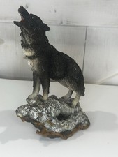 Estátua e estatueta de lobo uivante vida selvagem escultura de lobo preto para decoração de casa 4 comprar usado  Enviando para Brazil