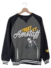 Amstaff Bluza męska Pitbull Logo Streetwear Czarna Szara rozm. S Długi rękaw Zamek błyskawiczny na sprzedaż  Wysyłka do Poland