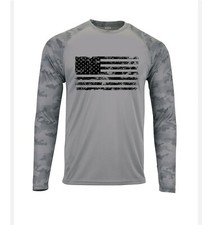 Camiseta proteção UV camuflagem pesca bandeira americana manga longa UPF 50 comprar usado  Enviando para Brazil