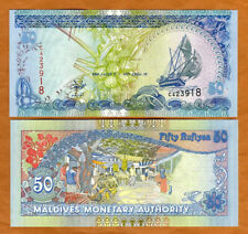 Maldivas, 50 Rufiyaa, 2000, P-21a UNC Veleiro, Porto comprar usado  Enviando para Brazil